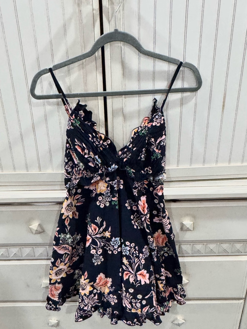 Free People Navy Floral Print Dress